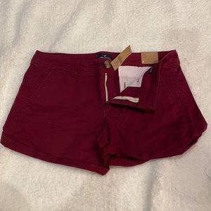 AEO: Burgundy Midi Shorts